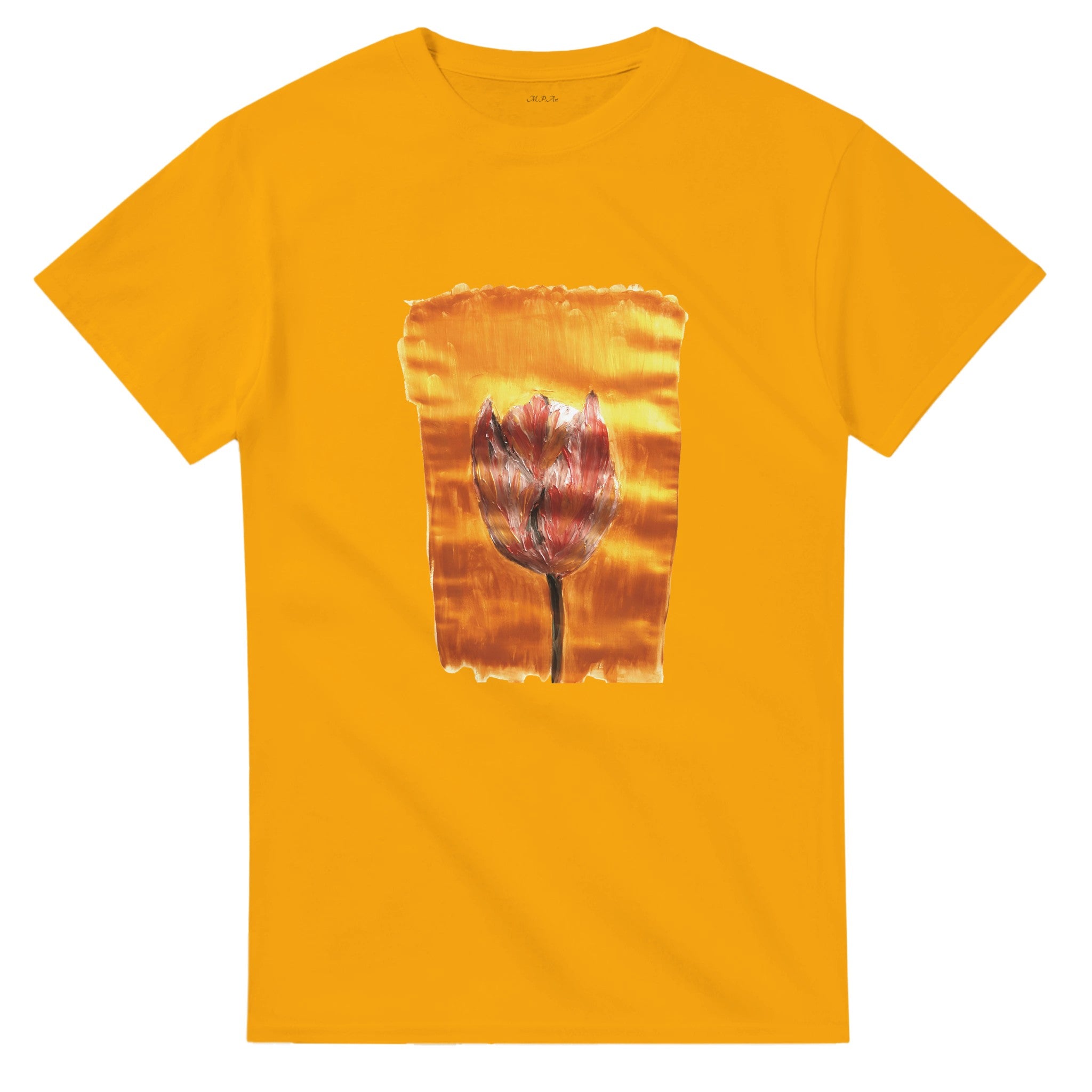 Premium heavyweight cotton t-shirt with vibrant handpainted artwork
