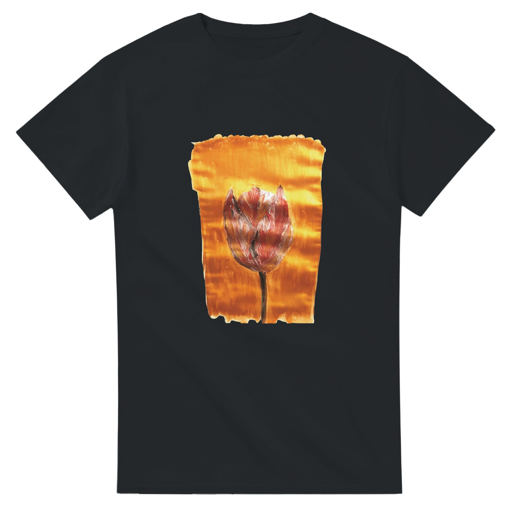 Premium cotton t-shirt with handpainted artwork side view
