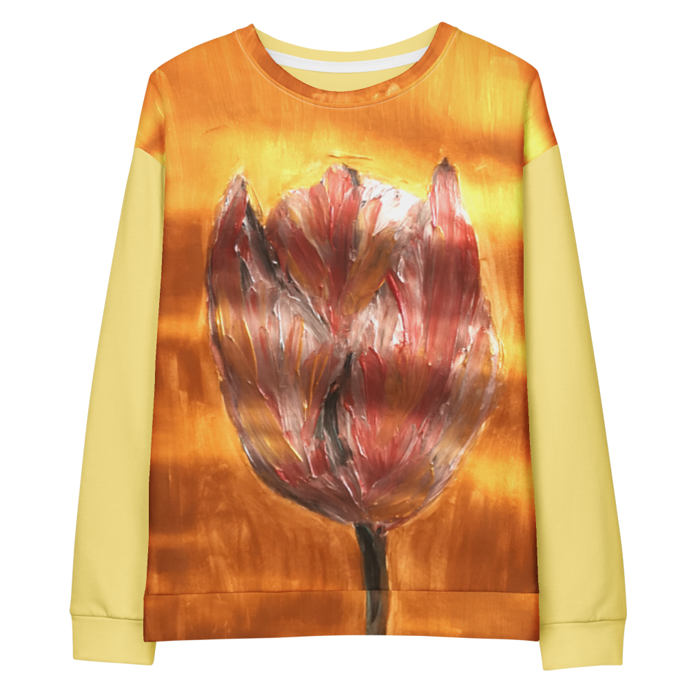 Unisex sweatshirt with printed handpainted artwork - front detail
