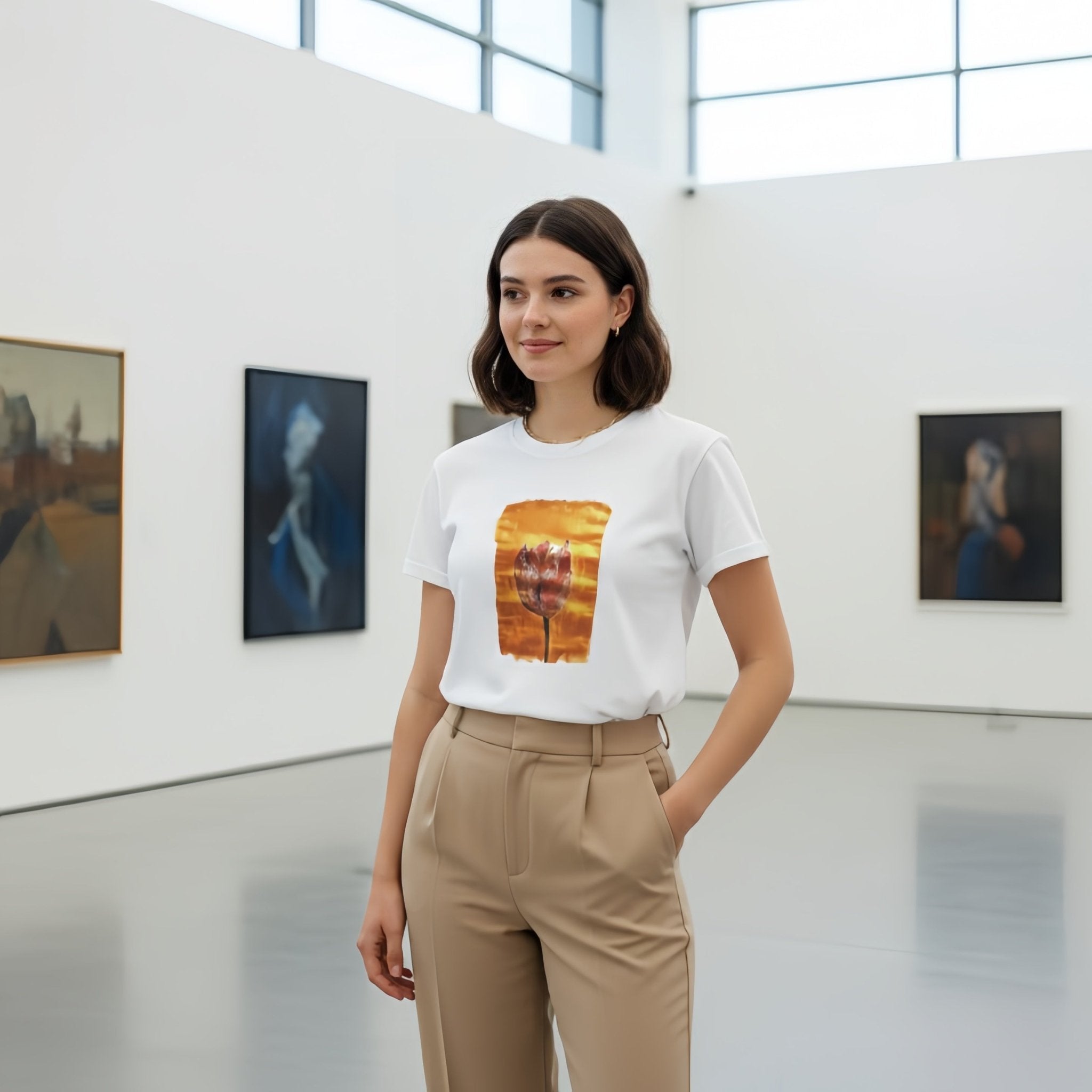 Autumn Walk Heavyweight Tee | Unisex with Printed Handpainted Art - M.P.Art