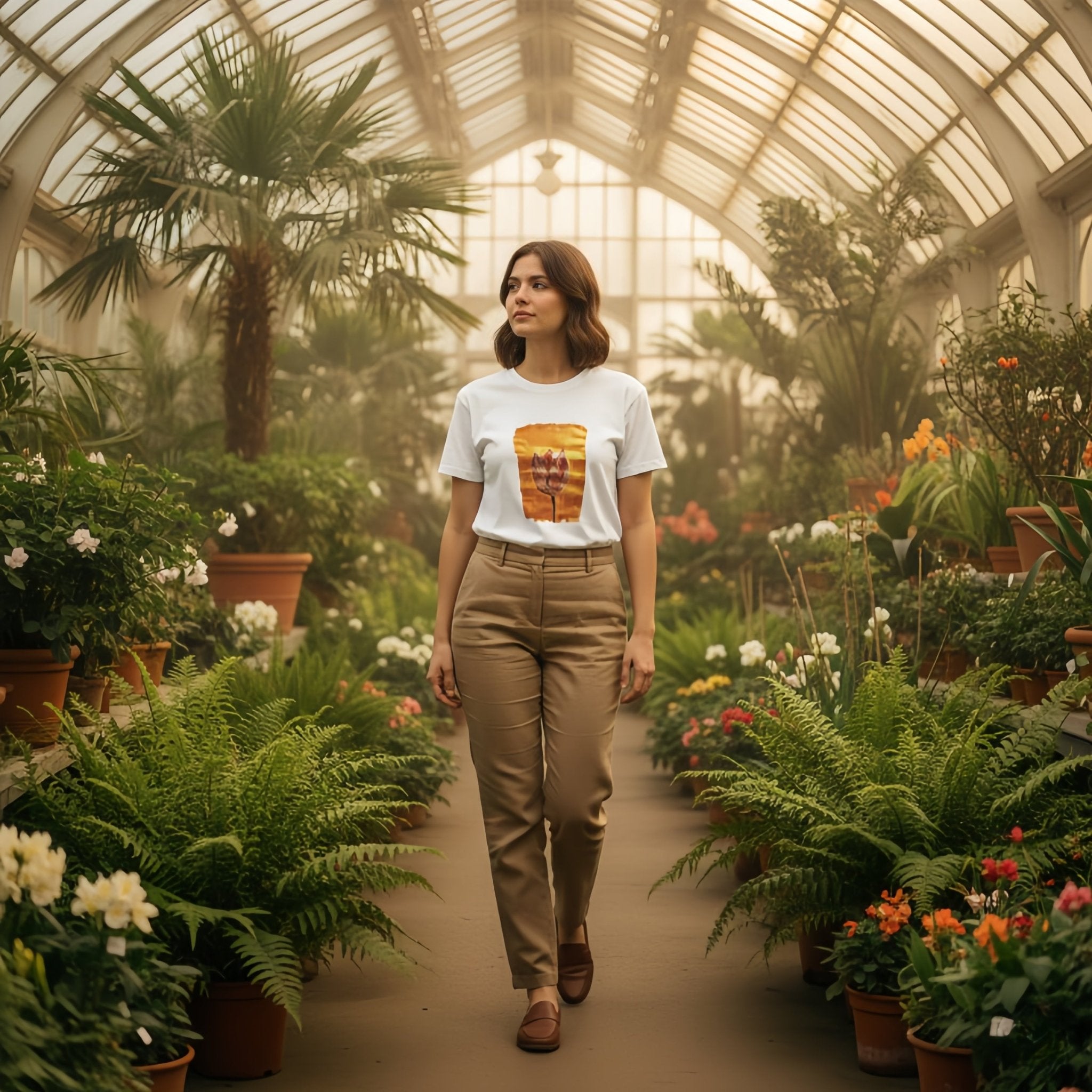 Autumn Walk Heavyweight Tee | Unisex with Printed Handpainted Art - M.P.Art