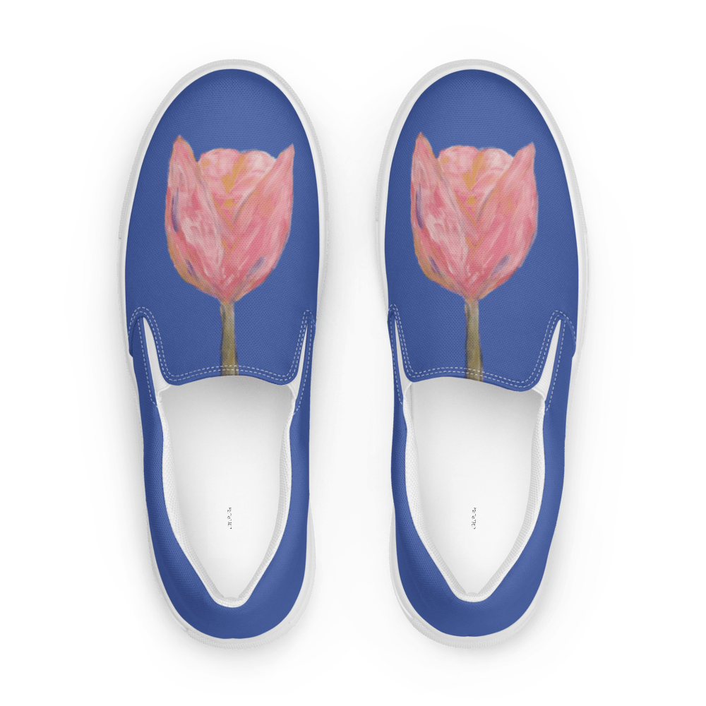 Azure Bloom | Canvas Slip - On Shoes - M.P.Art