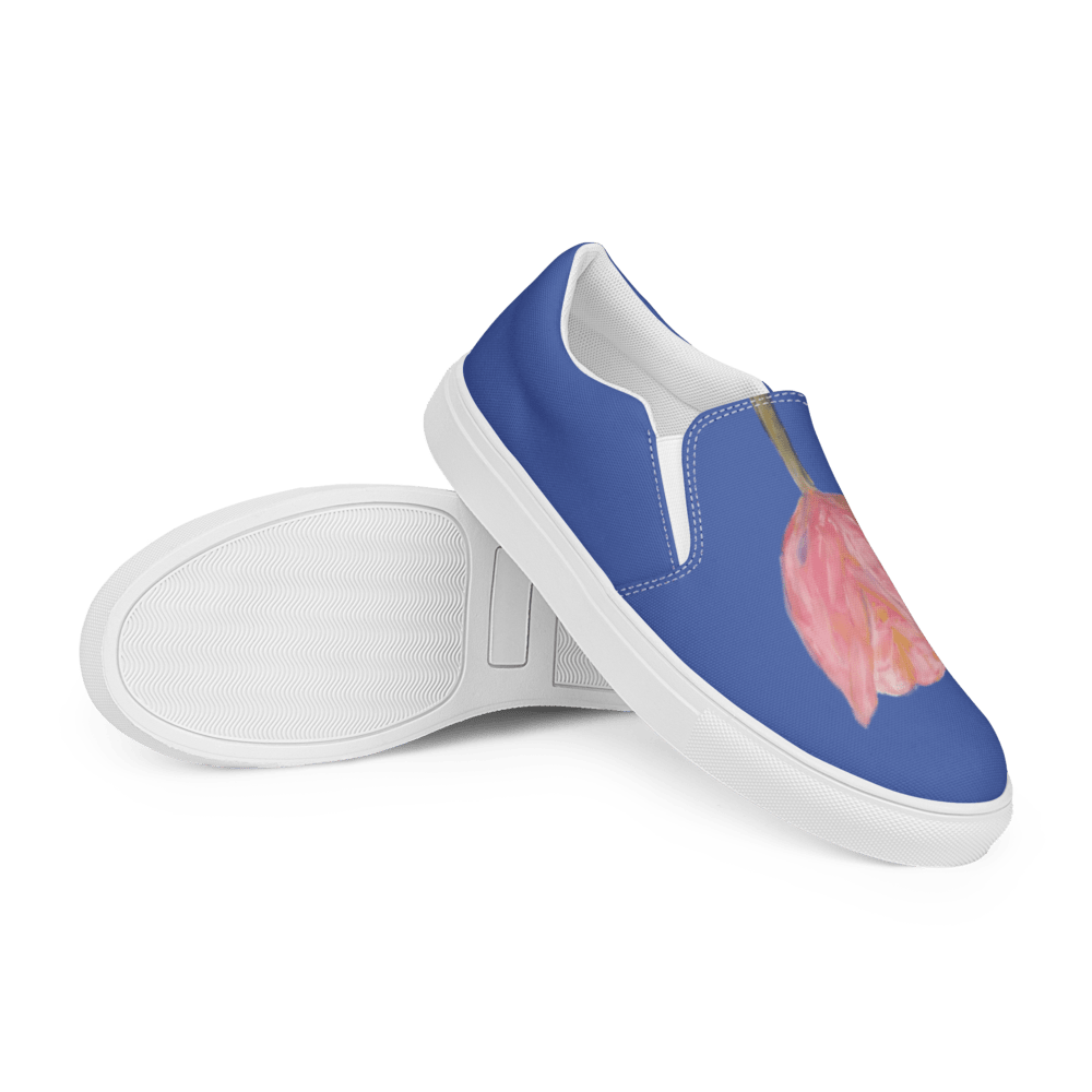 Azure Bloom | Canvas Slip - On Shoes - M.P.Art