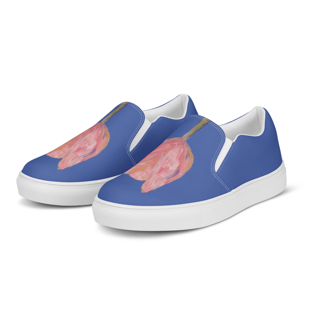 Azure Bloom | Canvas Slip - On Shoes - M.P.Art