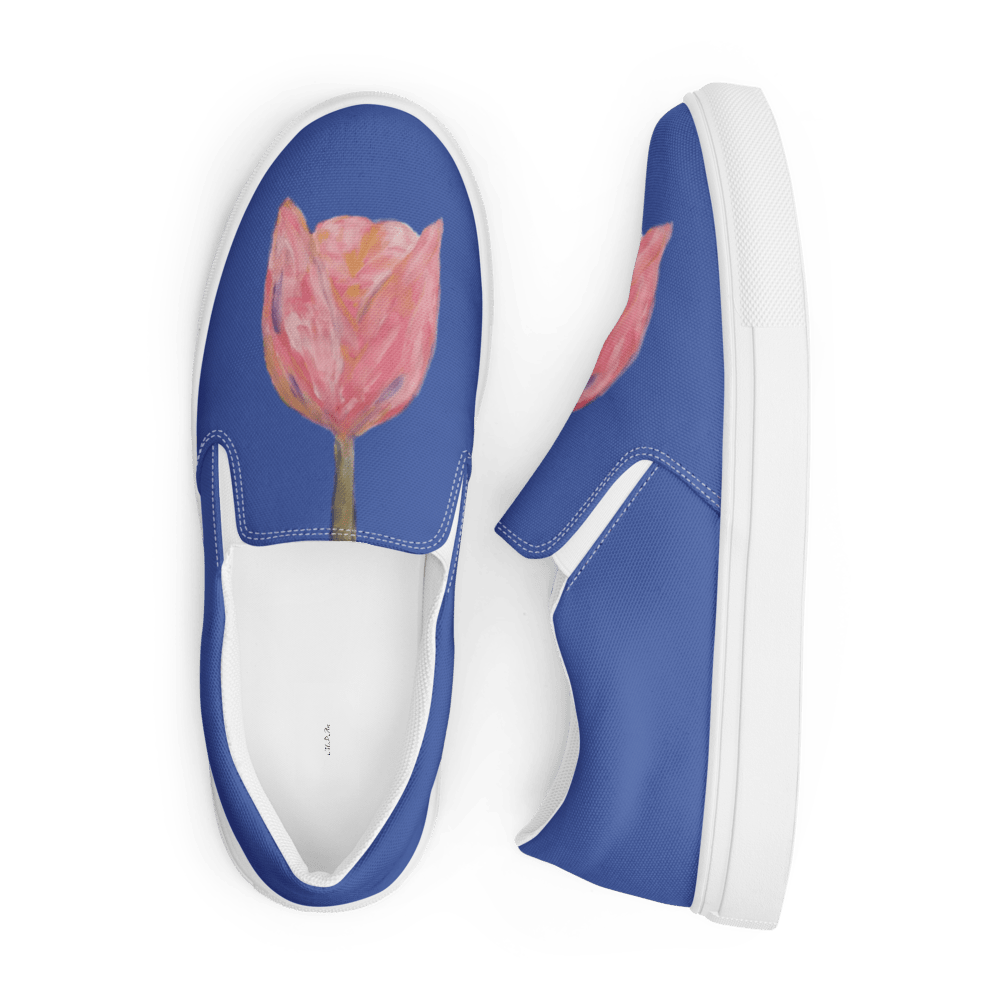 Azure Bloom | Canvas Slip - On Shoes - M.P.Art
