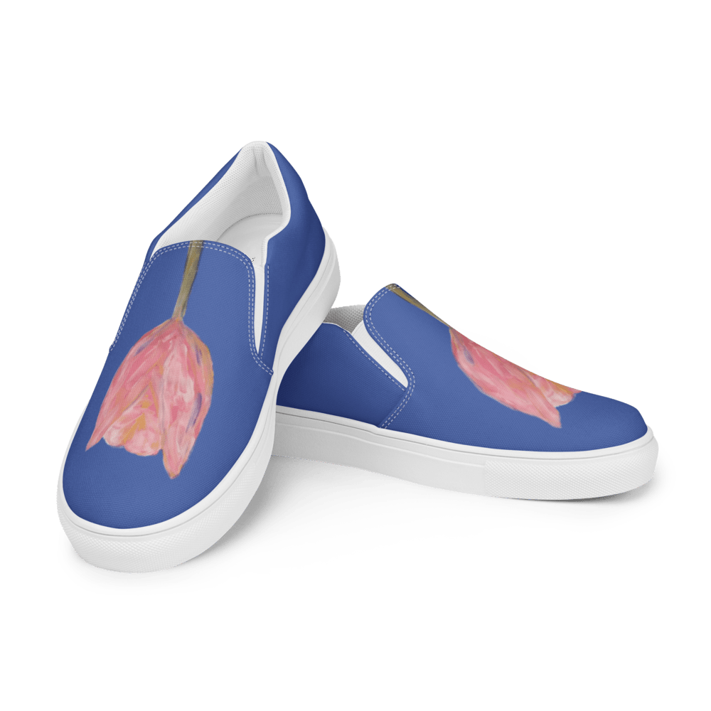 Azure Bloom | Canvas Slip - On Shoes - M.P.Art