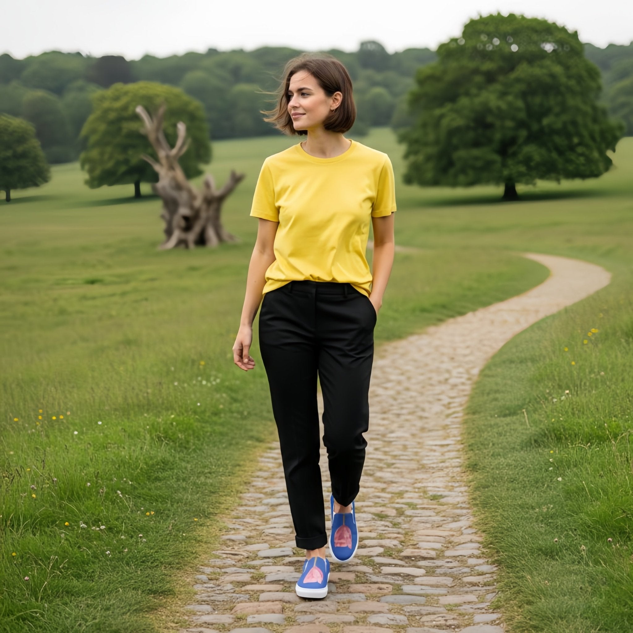 Azure Bloom | Canvas Slip - On Shoes - M.P.Art