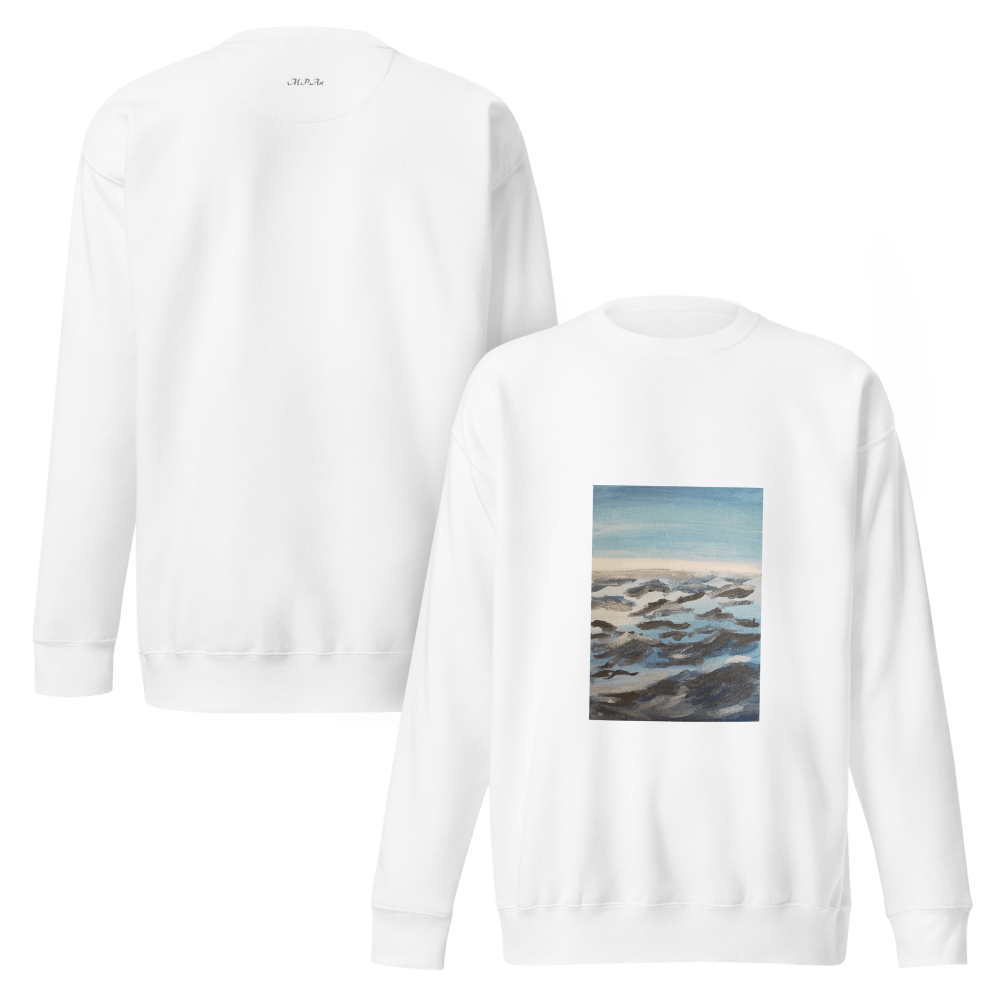 Coastal Serenity Premium Sweatshirt | Unisex Printed Handpainted Art - M.P.Art