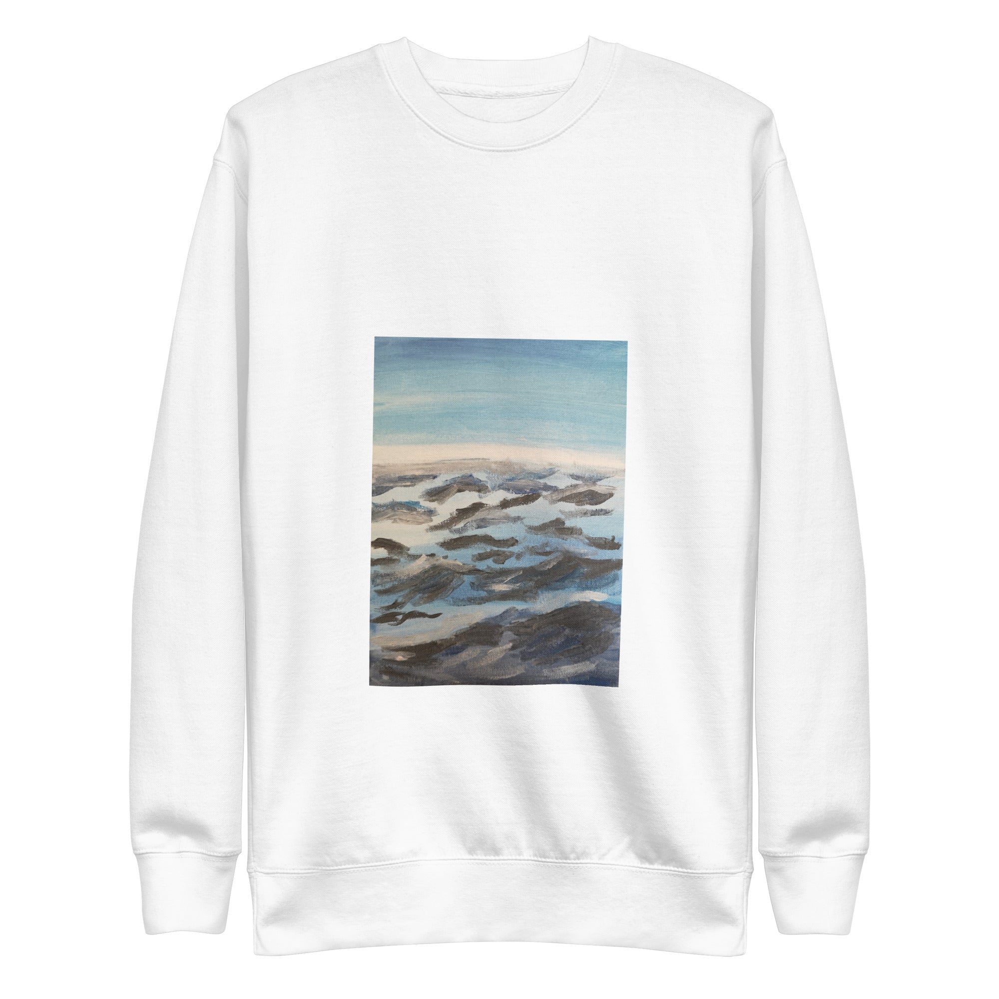 Coastal Serenity Premium Sweatshirt | Unisex Printed Handpainted Art - M.P.Art