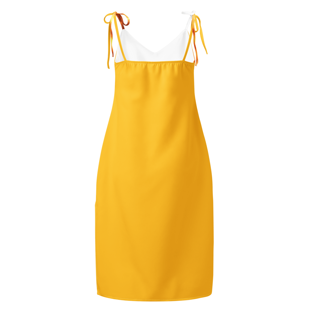 Crimson Tulip Dreams | Tie - Strap Midi Dress - M.P.Art