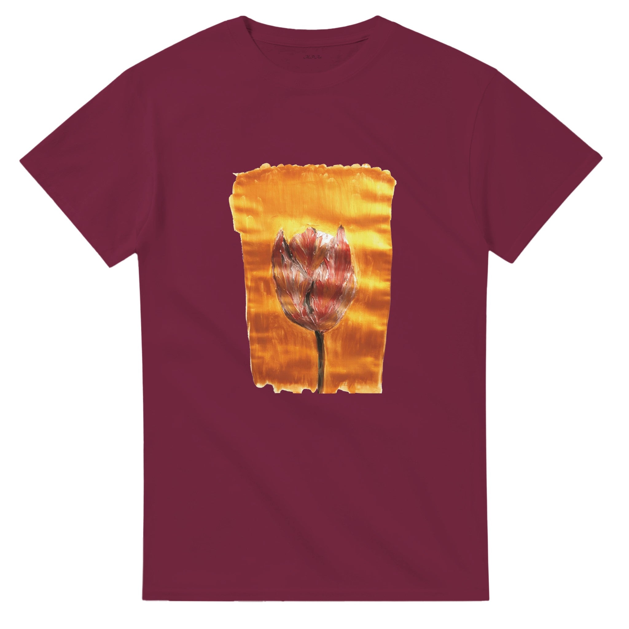 Unisex t-shirt with exclusive handpainted design worn
