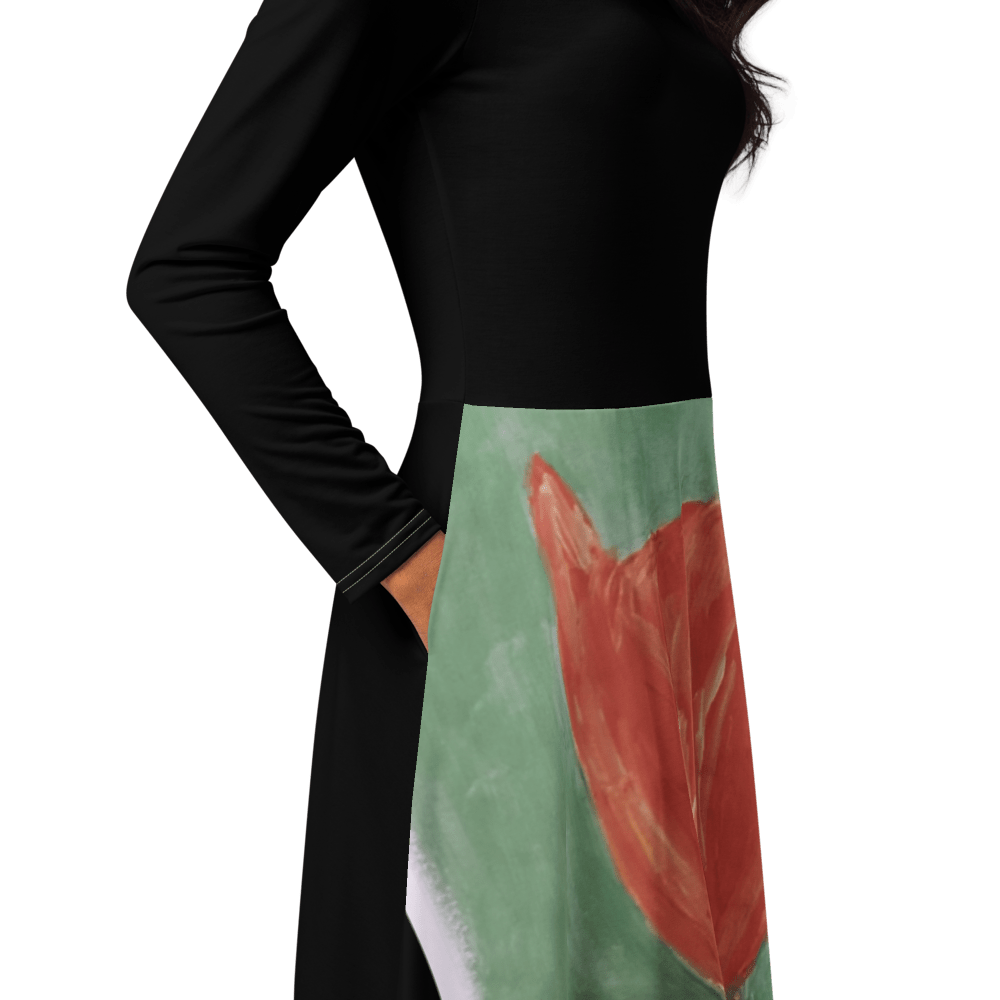 Emerald Dream | Long Sleeve Midi Dress - M.P.Art