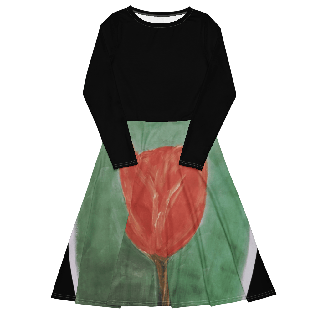 Emerald Dream | Long Sleeve Midi Dress - M.P.Art