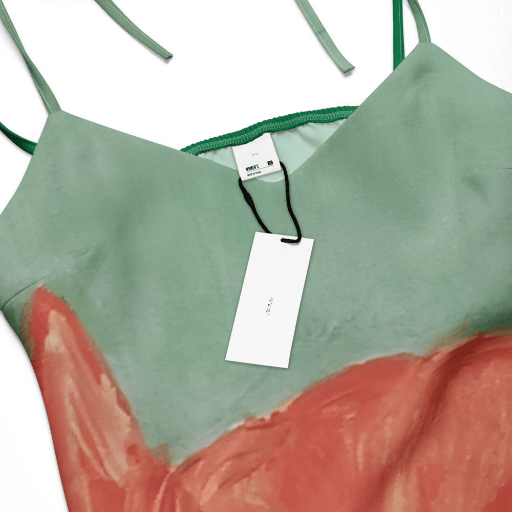 Emerald Garden | Tie - Strap Midi Dress - M.P.Art