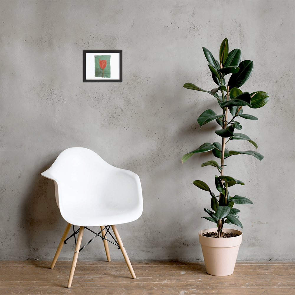 Emerald Tulip Framed Poster | Black Frame | Photo Paper - M.P.Art