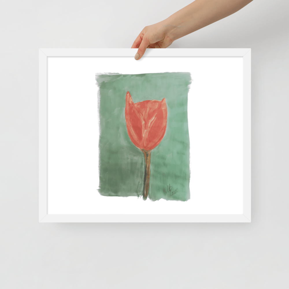 Emerald Tulip Framed Poster | Black Frame | Photo Paper - M.P.Art