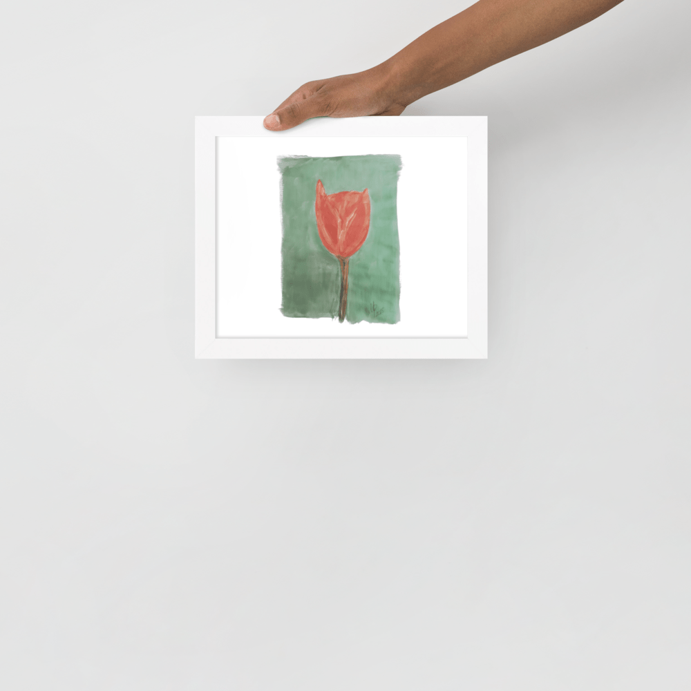 Emerald Tulip Framed Poster | Black Frame | Photo Paper - M.P.Art