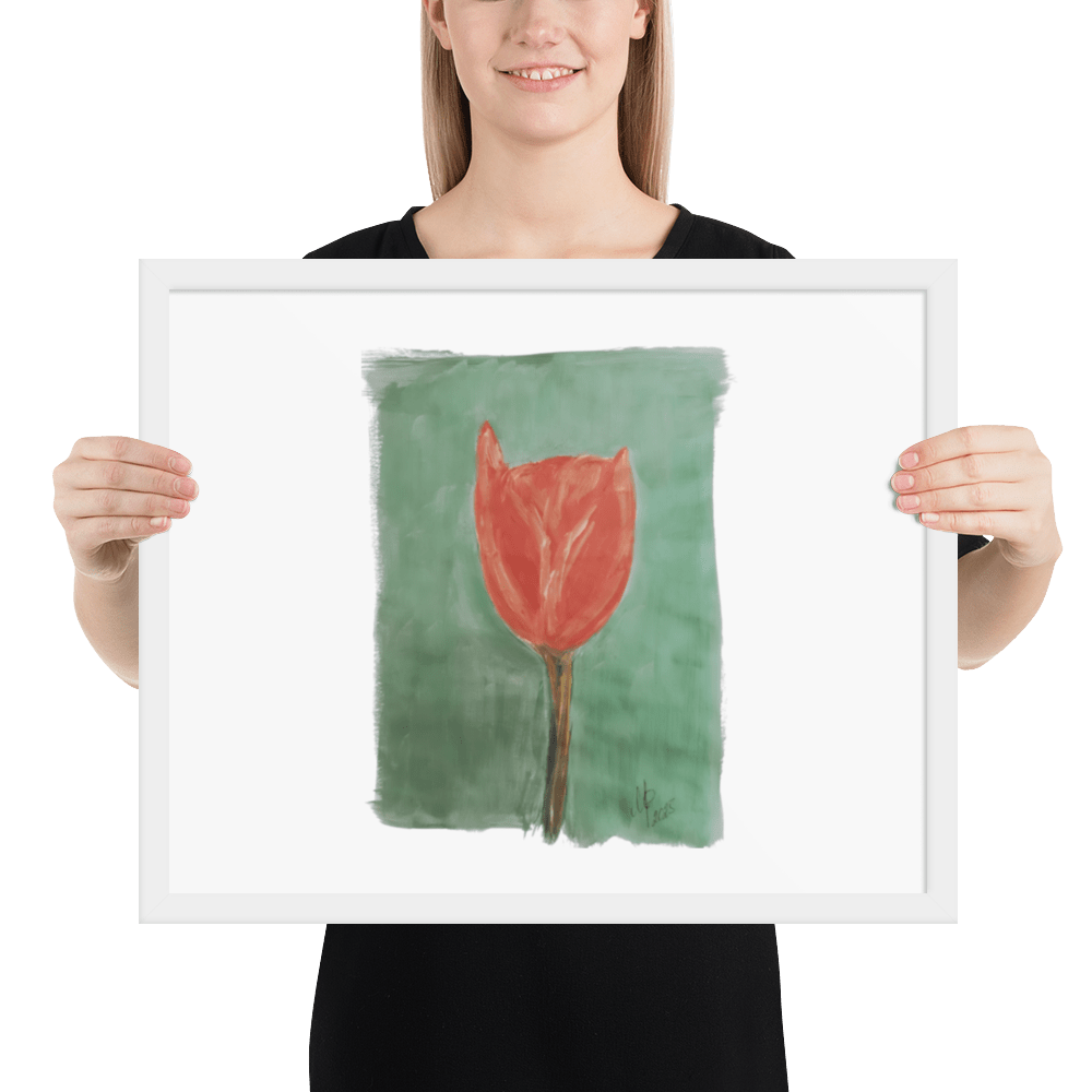 Emerald Tulip Framed Poster | Black Frame | Photo Paper - M.P.Art