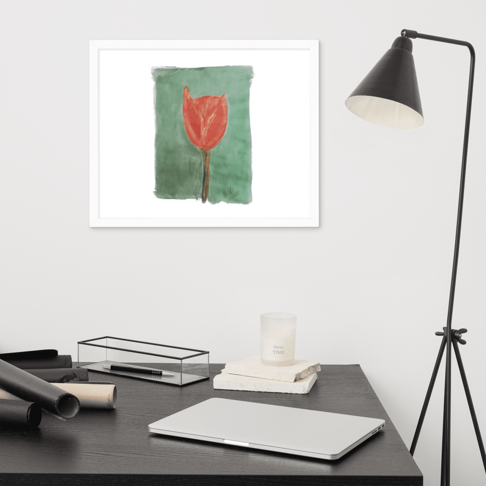 Emerald Tulip Framed Poster | Black Frame | Photo Paper - M.P.Art