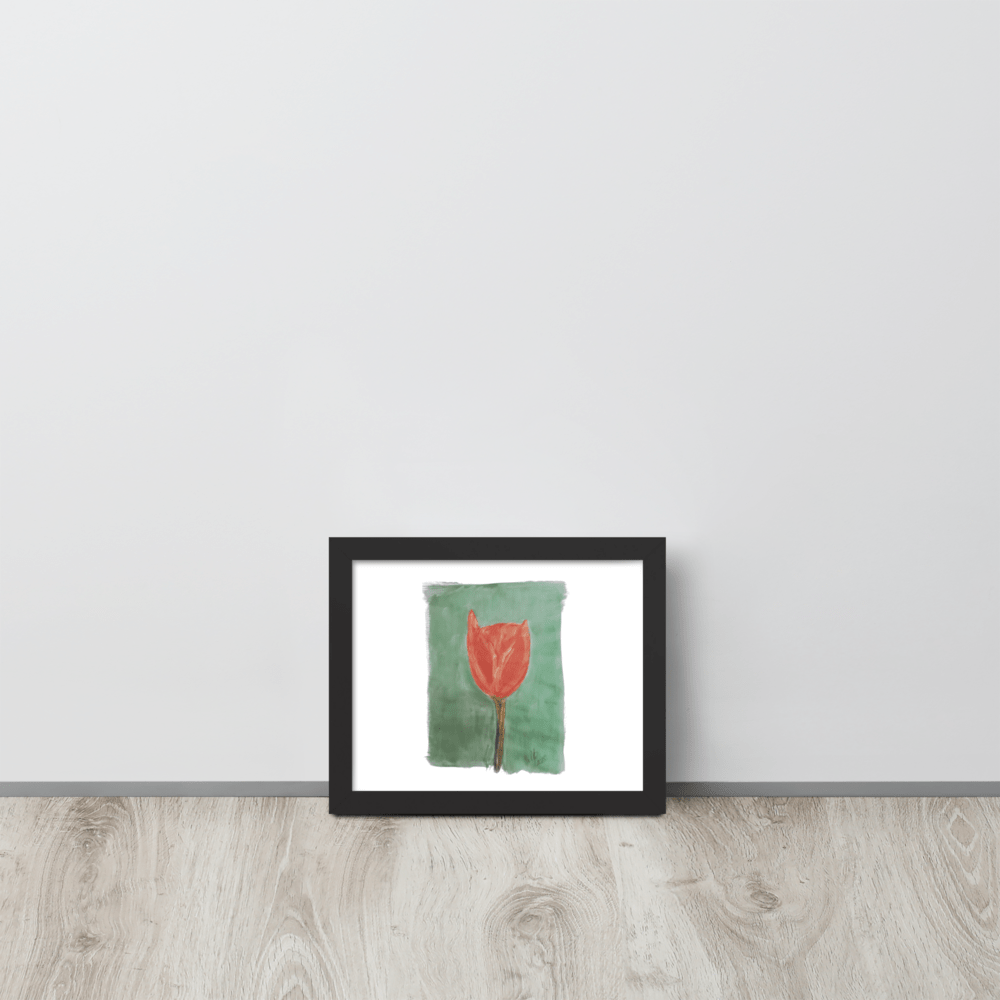 Emerald Tulip Framed Poster | Black Frame | Photo Paper - M.P.Art