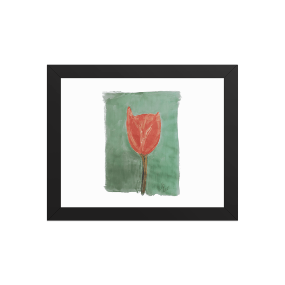 Emerald Tulip Framed Poster | Black Frame | Photo Paper - M.P.Art