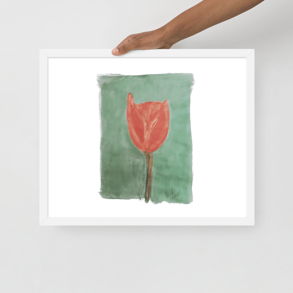 Emerald Tulip Framed Poster | Black Frame | Photo Paper - M.P.Art
