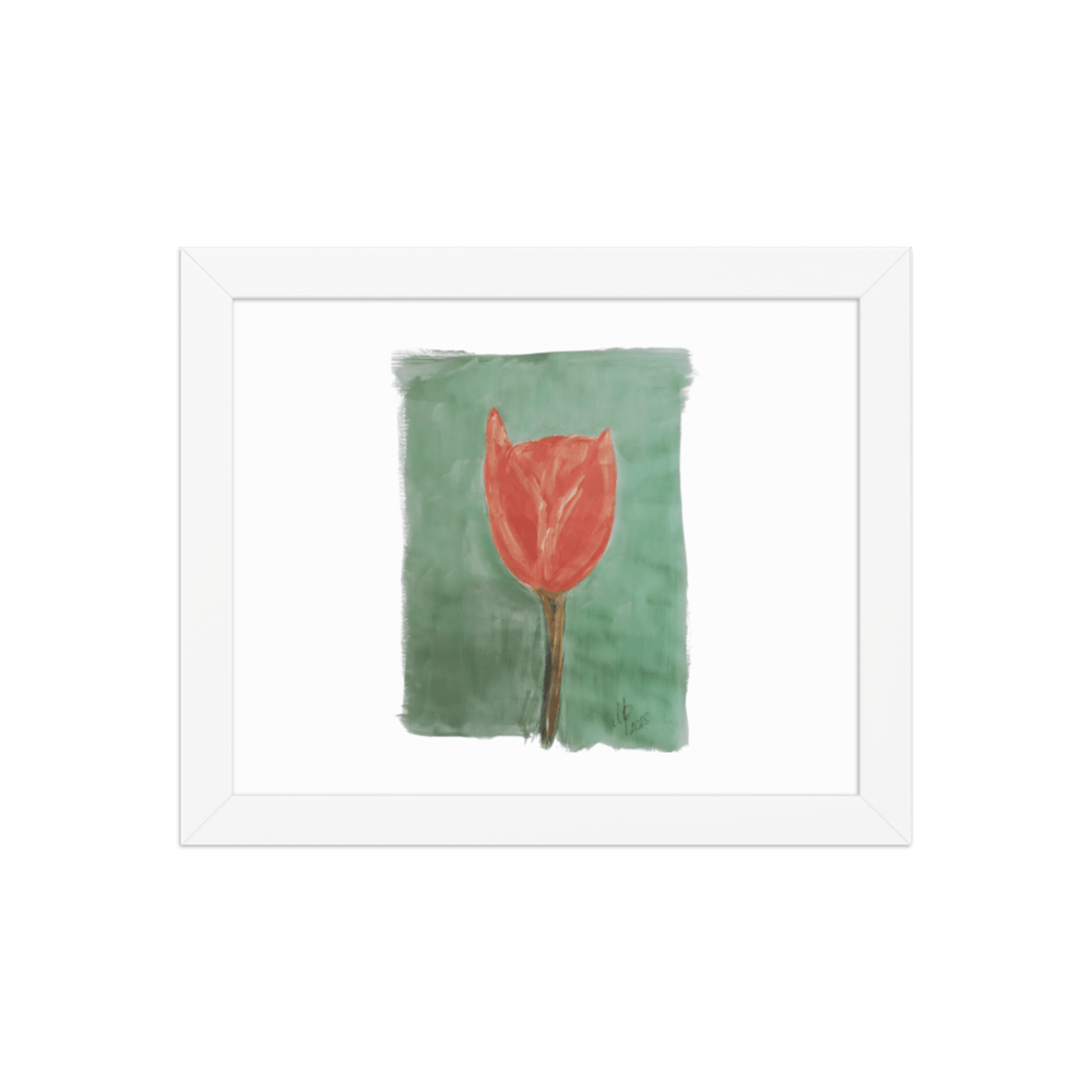 Emerald Tulip Framed Poster | Black Frame | Photo Paper - M.P.Art
