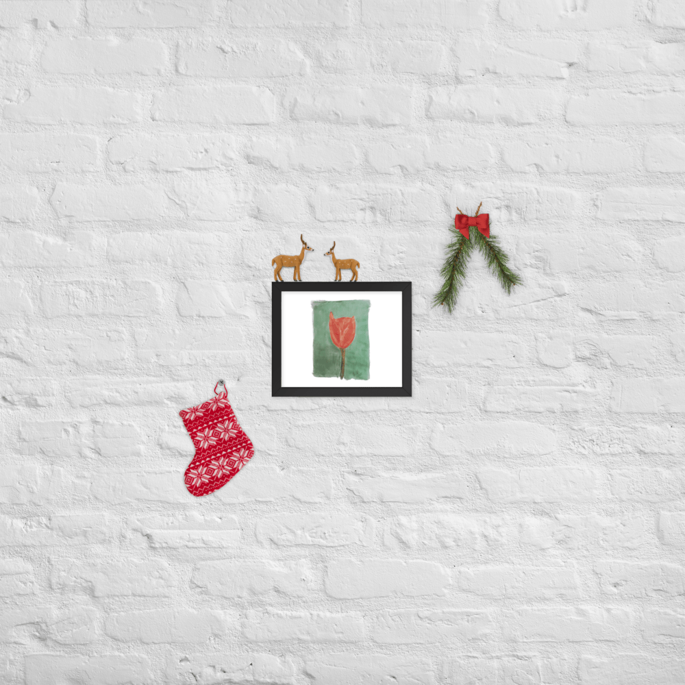 Emerald Tulip Framed Poster | Black Frame | Photo Paper - M.P.Art