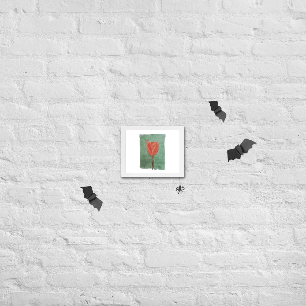 Emerald Tulip Framed Poster | Black Frame | Photo Paper - M.P.Art