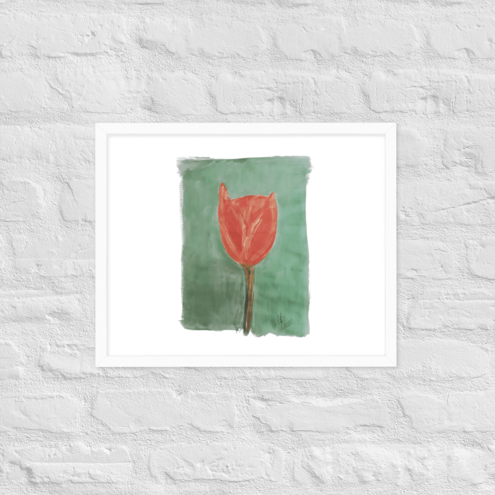 Emerald Tulip Framed Poster | Black Frame | Photo Paper - M.P.Art