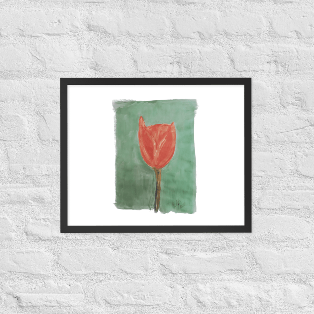 Emerald Tulip Framed Poster | Black Frame | Photo Paper - M.P.Art