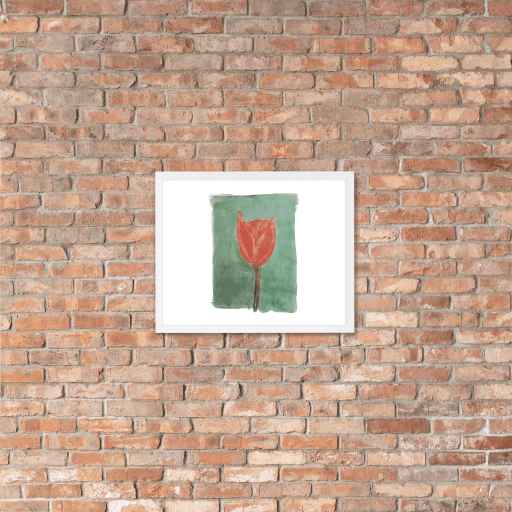 Emerald Tulip Framed Poster | Black Frame | Photo Paper - M.P.Art