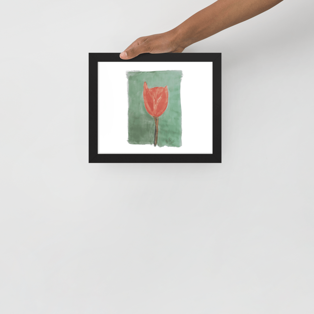 Emerald Tulip Framed Poster | Black Frame | Photo Paper - M.P.Art