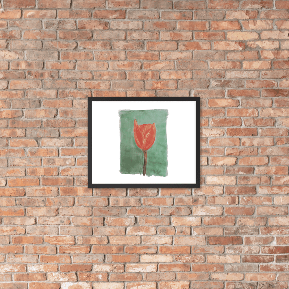Emerald Tulip Framed Poster | Black Frame | Photo Paper - M.P.Art