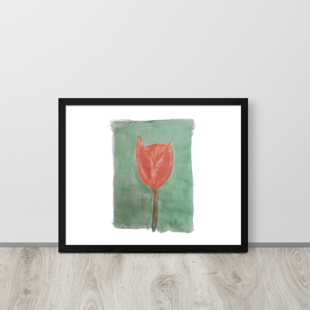 Emerald Tulip Framed Poster | Black Frame | Photo Paper - M.P.Art