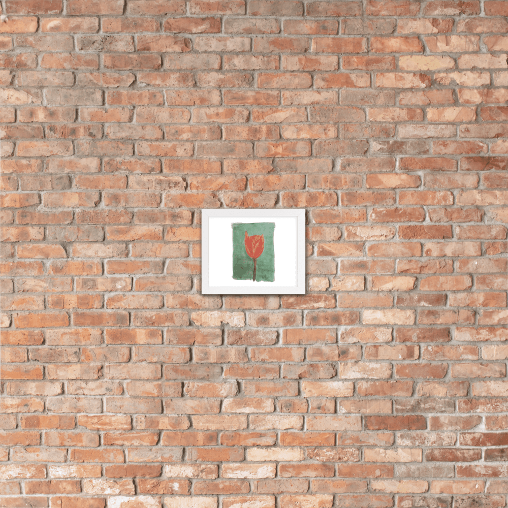 Emerald Tulip Framed Poster | Black Frame | Photo Paper - M.P.Art