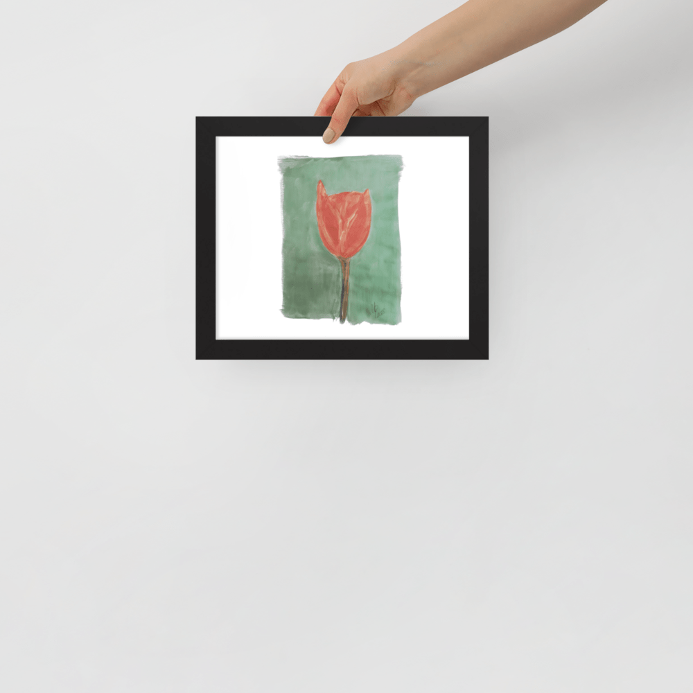 Emerald Tulip Framed Poster | Black Frame | Photo Paper - M.P.Art