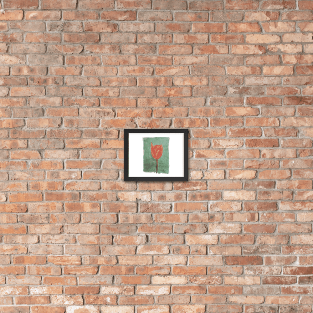 Emerald Tulip Framed Poster | Black Frame | Photo Paper - M.P.Art