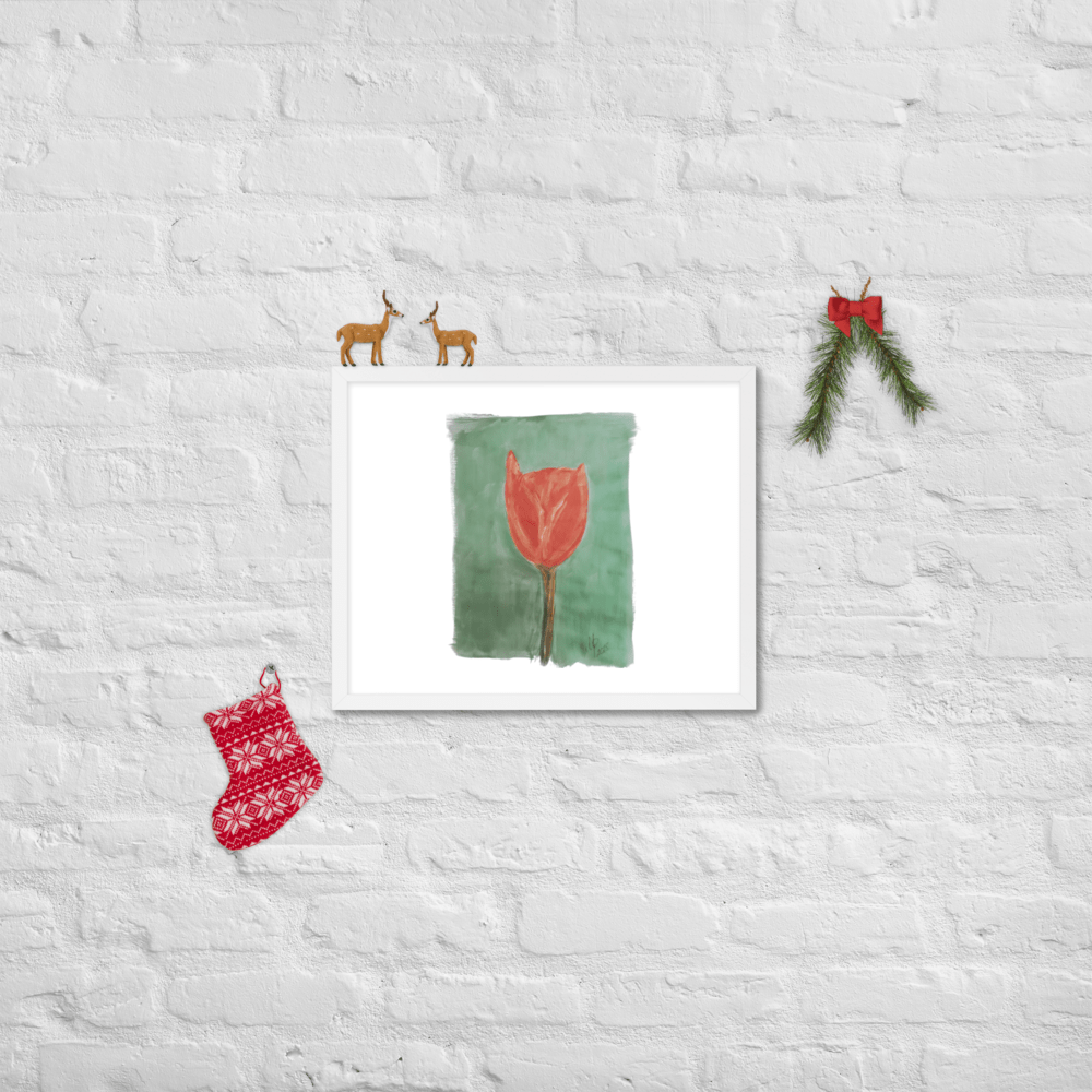 Emerald Tulip Framed Poster | Black Frame | Photo Paper - M.P.Art
