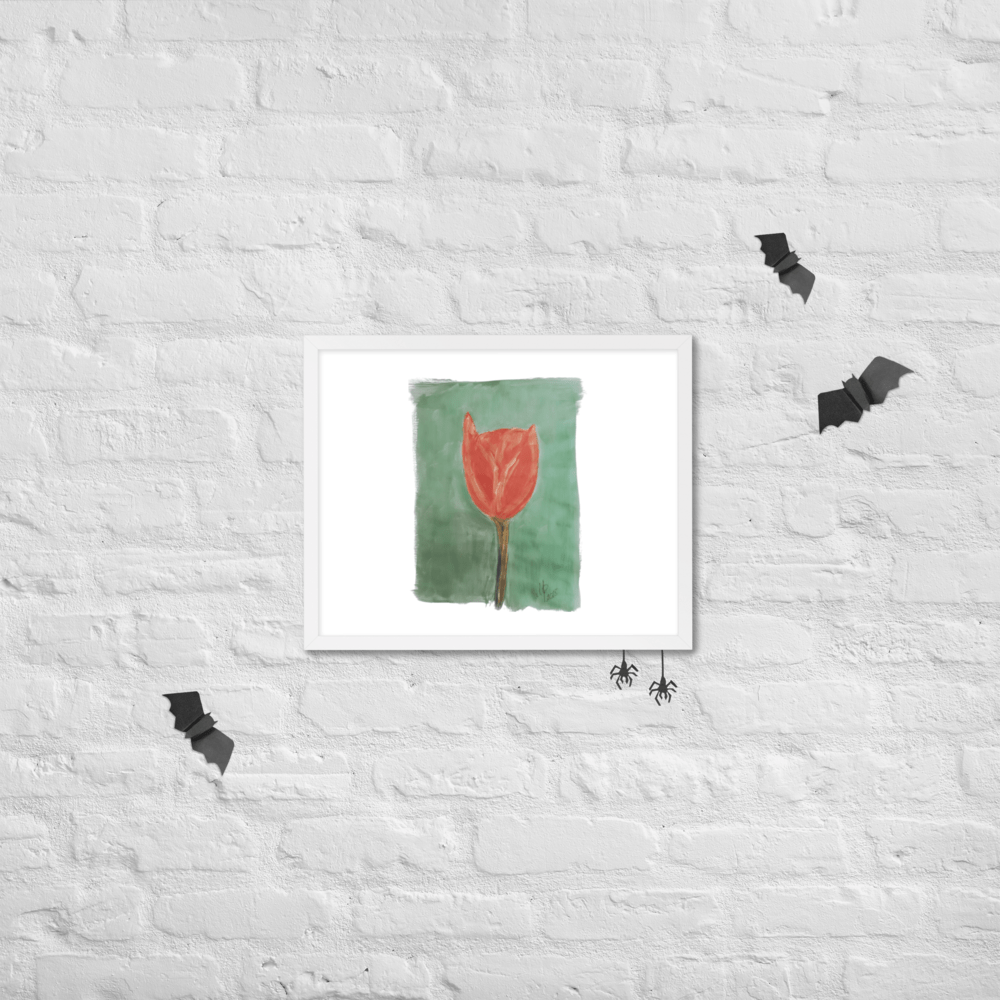 Emerald Tulip Framed Poster | Black Frame | Photo Paper - M.P.Art