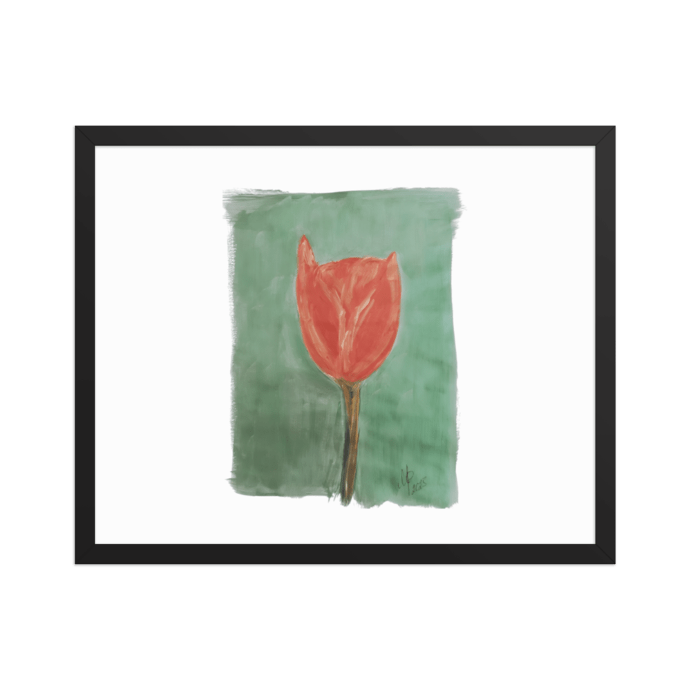 Emerald Tulip Framed Poster | Black Frame | Photo Paper - M.P.Art