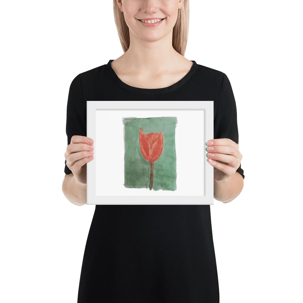 Emerald Tulip Framed Poster | Black Frame | Photo Paper - M.P.Art