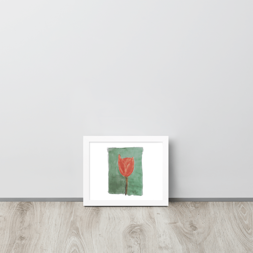 Emerald Tulip Framed Poster | Black Frame | Photo Paper - M.P.Art