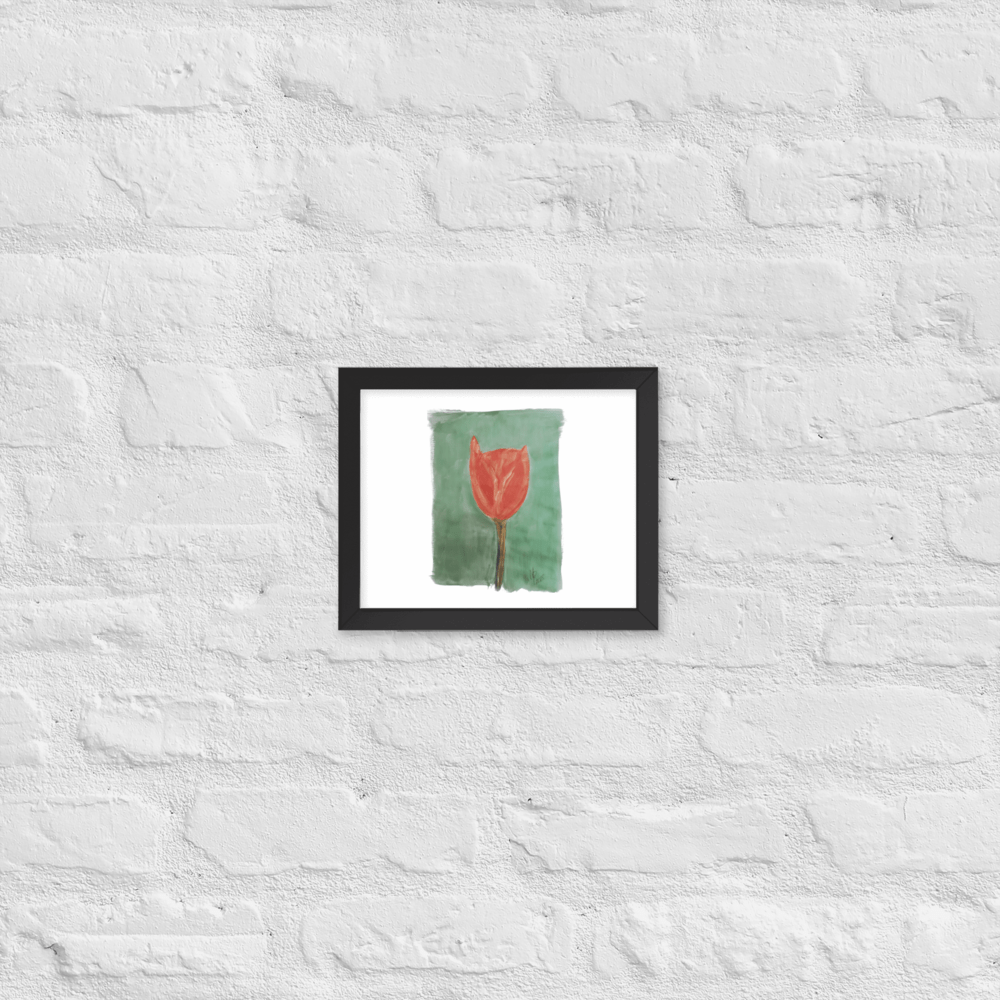 Emerald Tulip Framed Poster | Black Frame | Photo Paper - M.P.Art