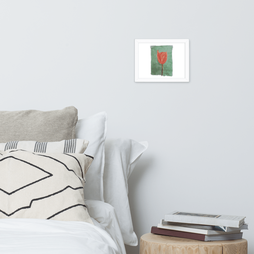 Emerald Tulip Framed Poster | Black Frame | Photo Paper - M.P.Art