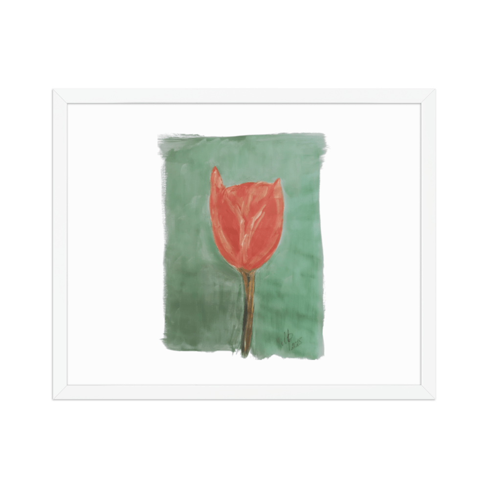Emerald Tulip Framed Poster | Black Frame | Photo Paper - M.P.Art