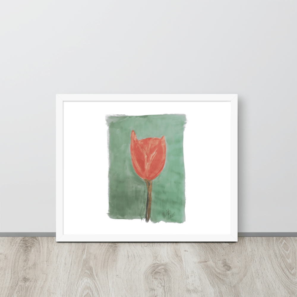 Emerald Tulip Framed Poster | Black Frame | Photo Paper - M.P.Art
