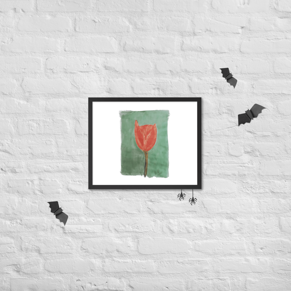 Emerald Tulip Framed Poster | Black Frame | Photo Paper - M.P.Art