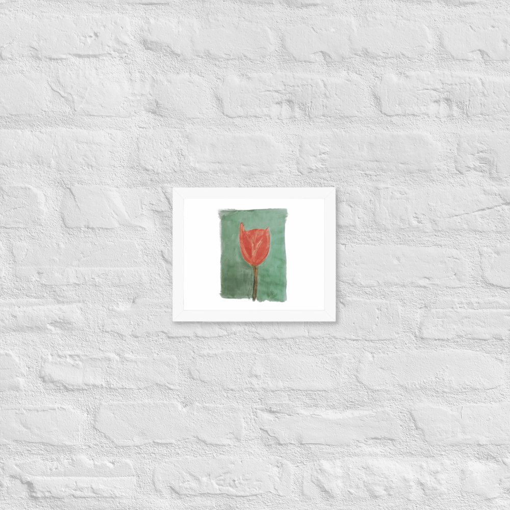 Emerald Tulip Framed Poster | Black Frame | Photo Paper - M.P.Art