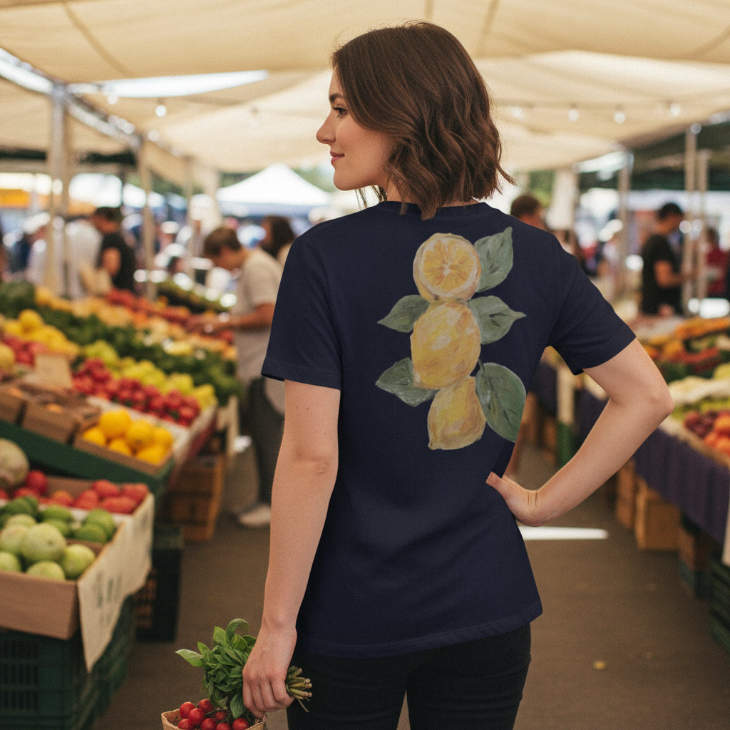 Lemon Fresh Damen-T-Shirt (lässiger Schnitt) | Handbemaltes Design